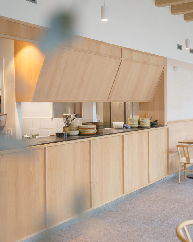 Restaurant interior design and creative direction including custom furniture design and construction by Liam Barwick