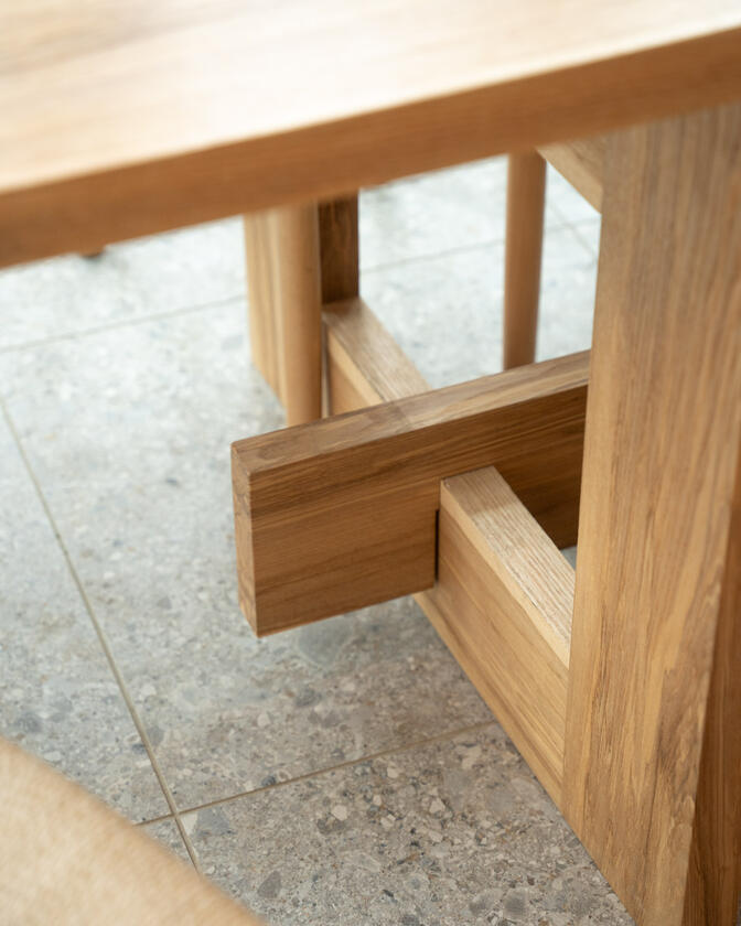 Large wooden table made of solid ash. Designed and constructed by Liam Barwick
