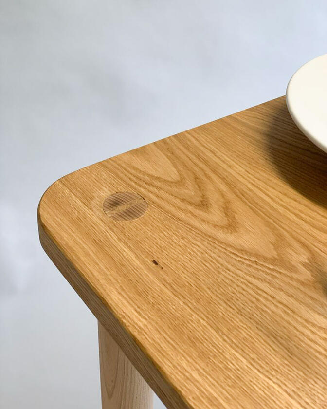 A table made of oak designed and constructed by Liam Barwick